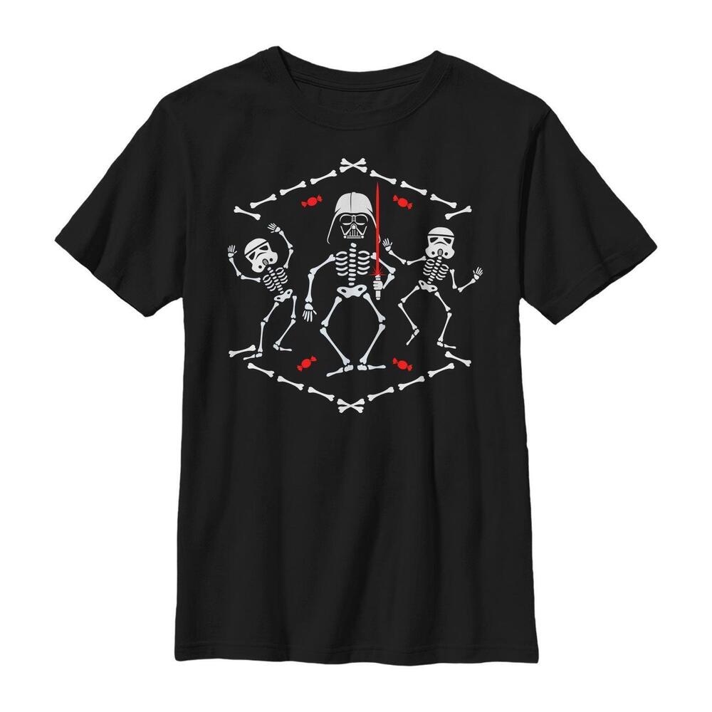 Boys Star Wars Halloween Vader Skeleton Dance Tshirt